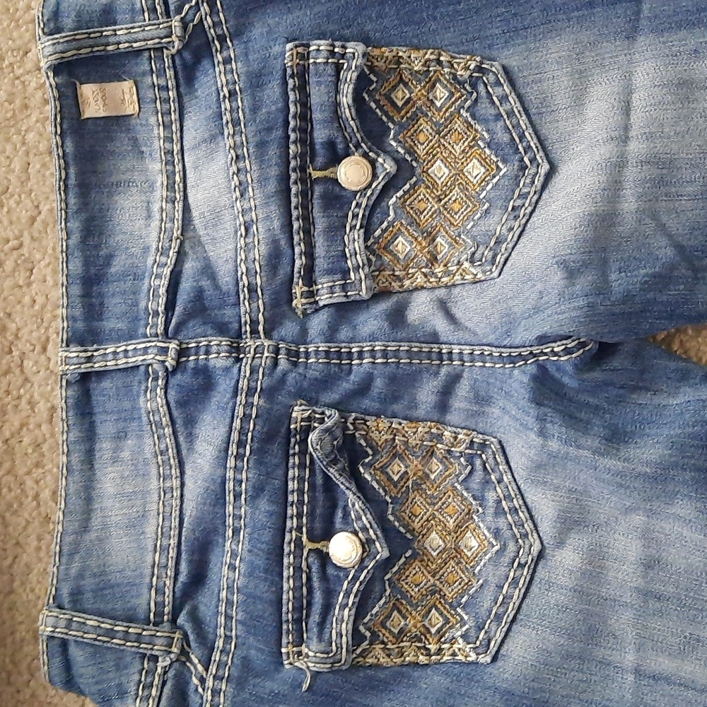 Sz 3 Almost Famous Light Blue Flare Jeans - Picture 9 of 13